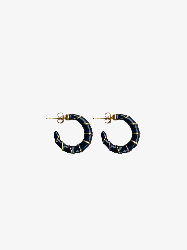 Black gold hoops