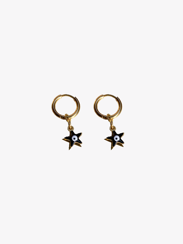 Black star earrings