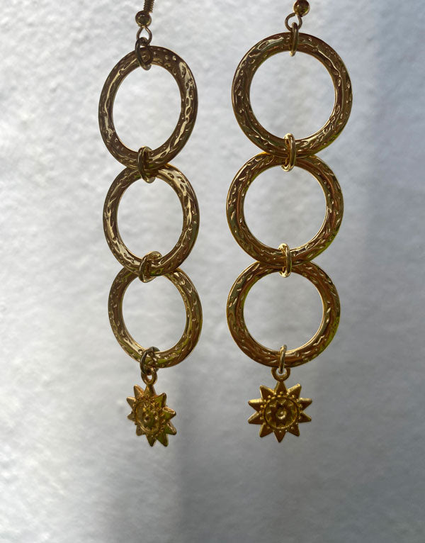 Golden sunlight earrings