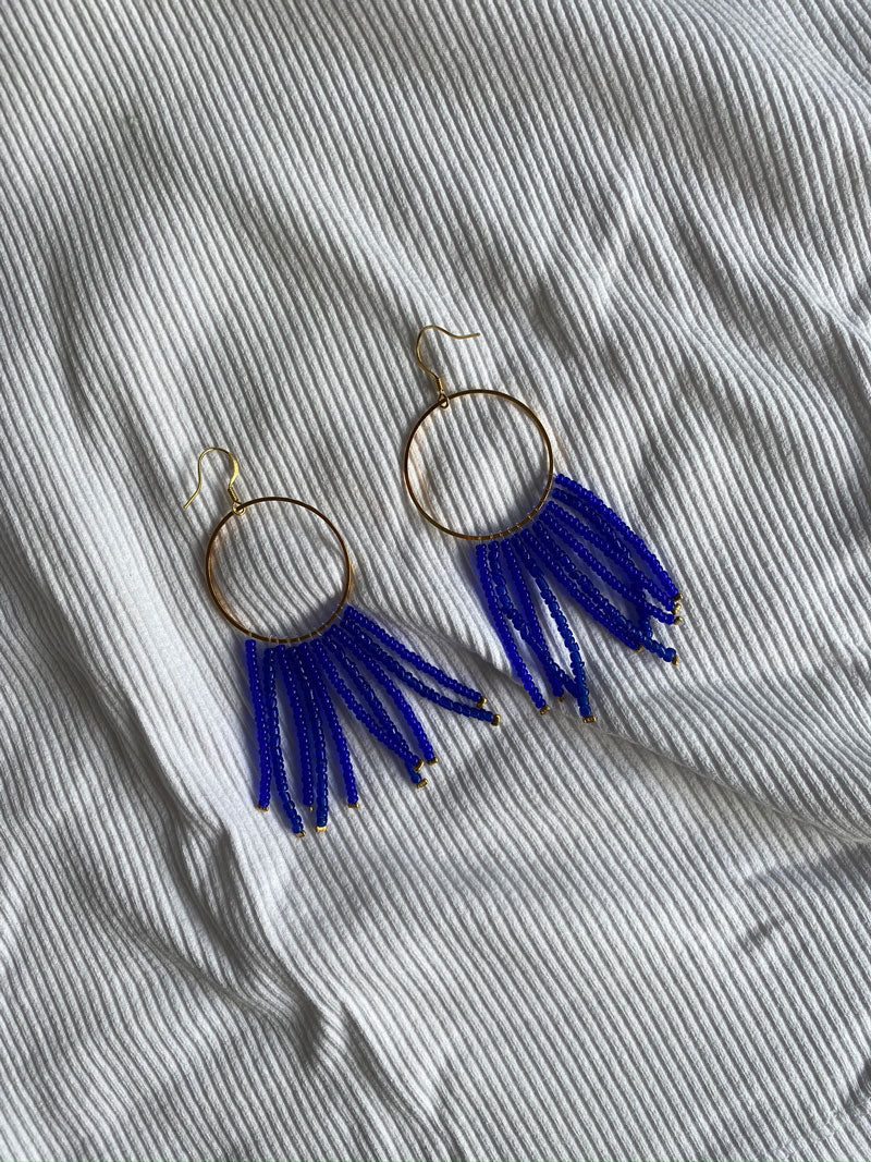 Moon in blue earrings