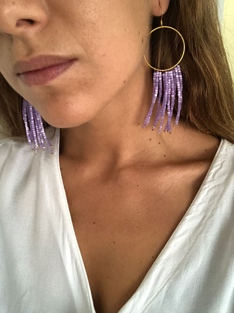 Moon in Jacaranda earrings