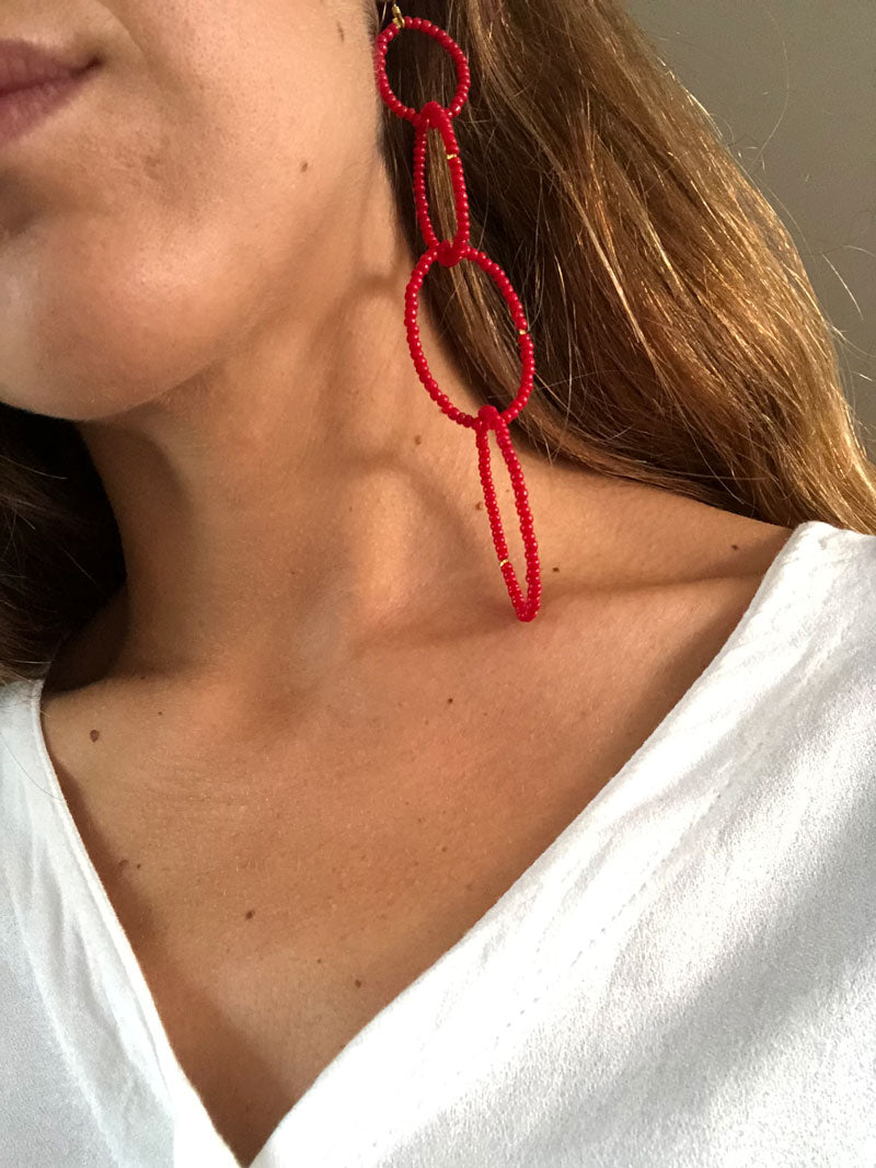 Red alert earrings