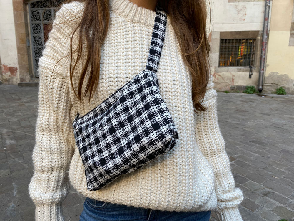 Black and white check bag