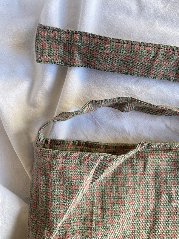 Pink and green check bag