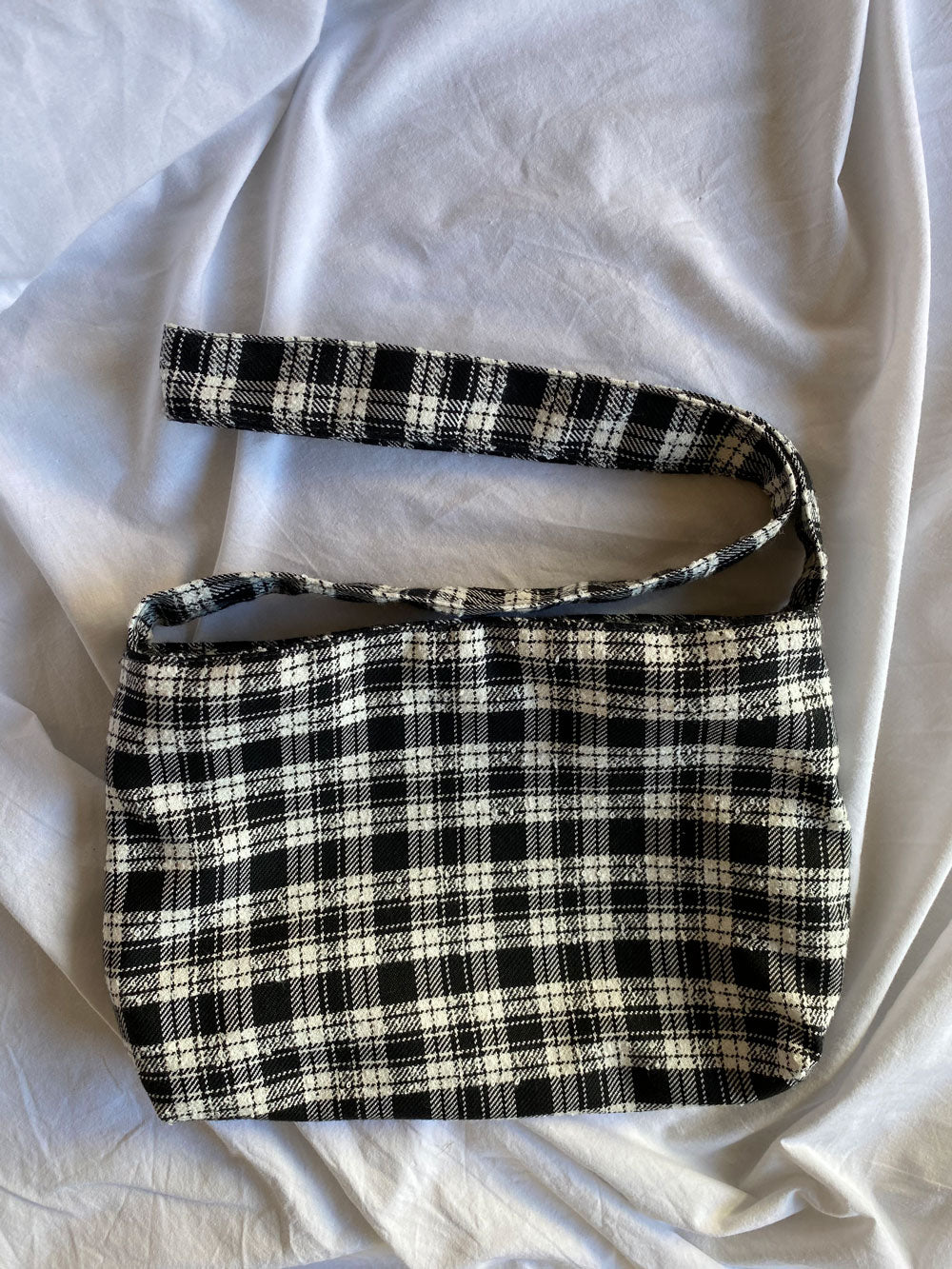 Black and white check bag