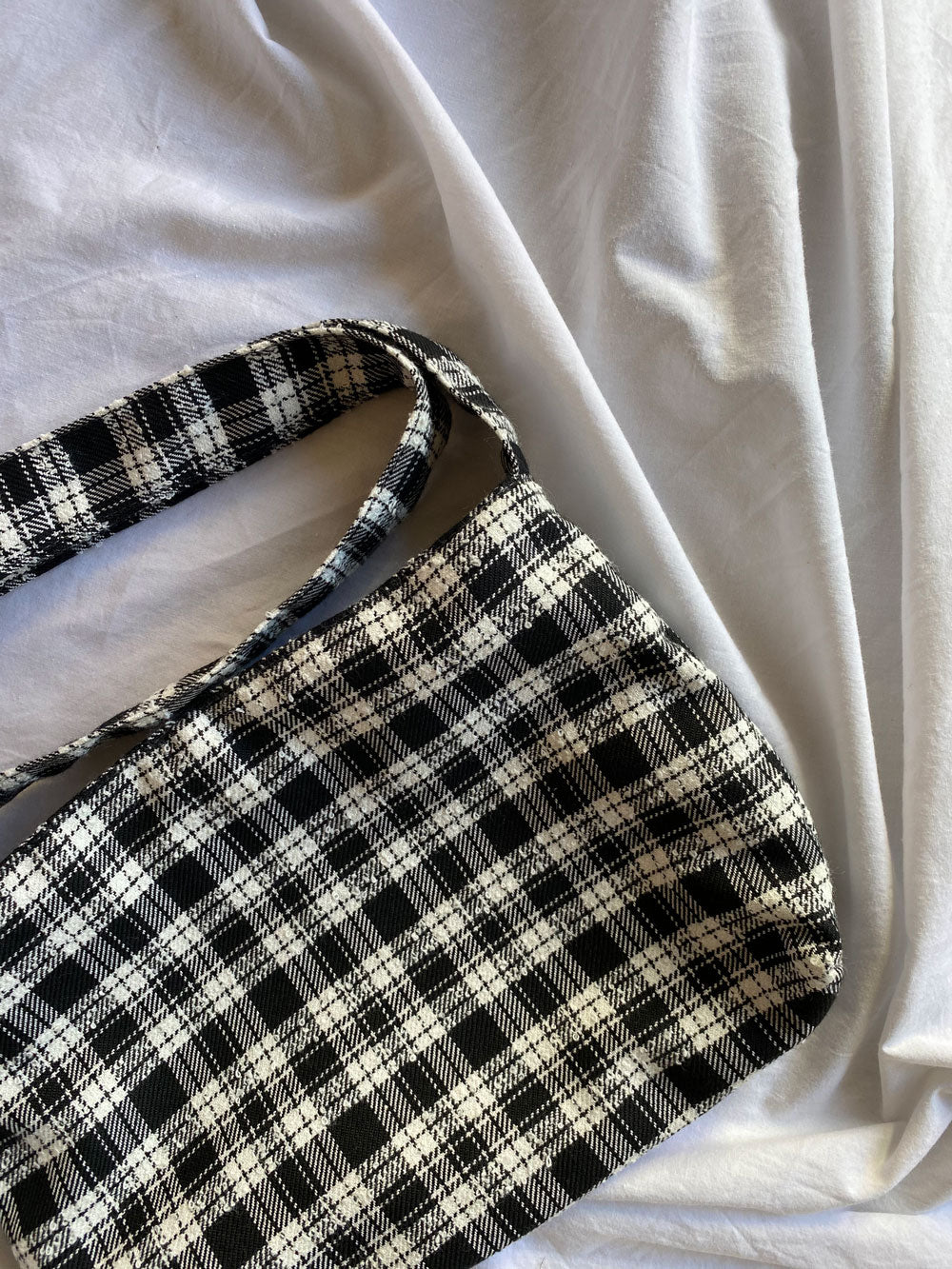 Black and white check bag