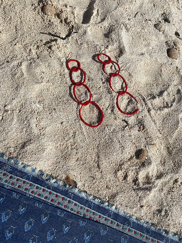 Red alert earrings