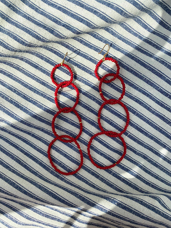 Red alert earrings