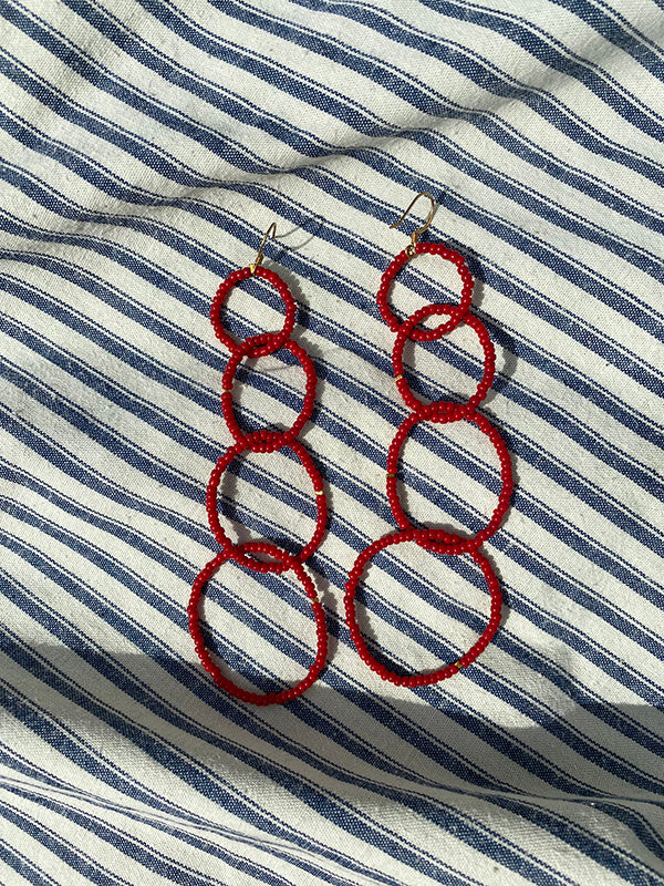 Red alert earrings