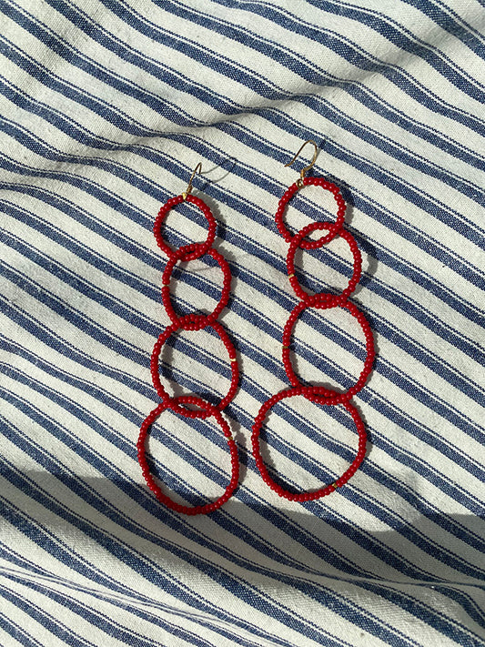 Red alert earrings