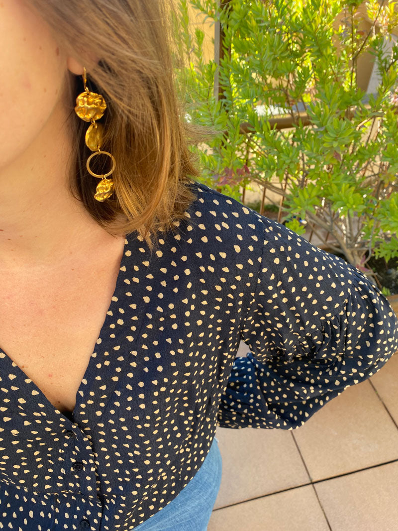 Shiny hoops with a hole earrings