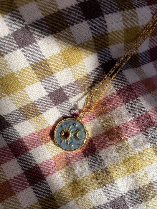 Sun moon necklace