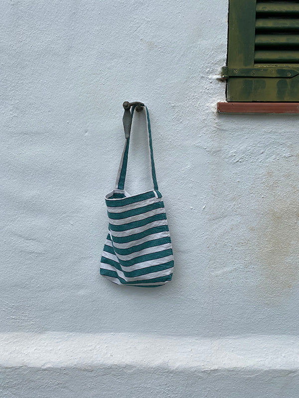 Green and White Straps bag