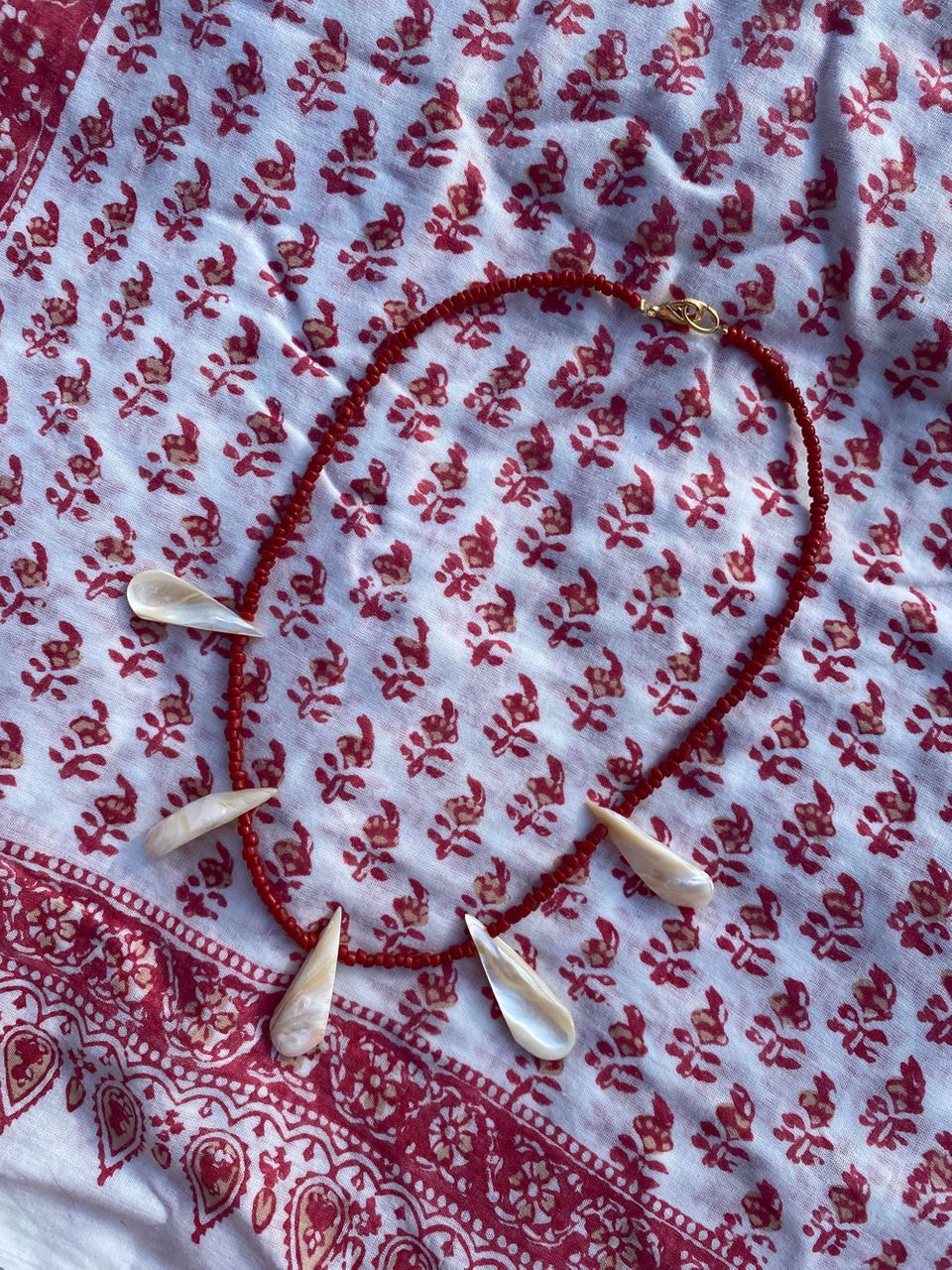 Coral tears necklace