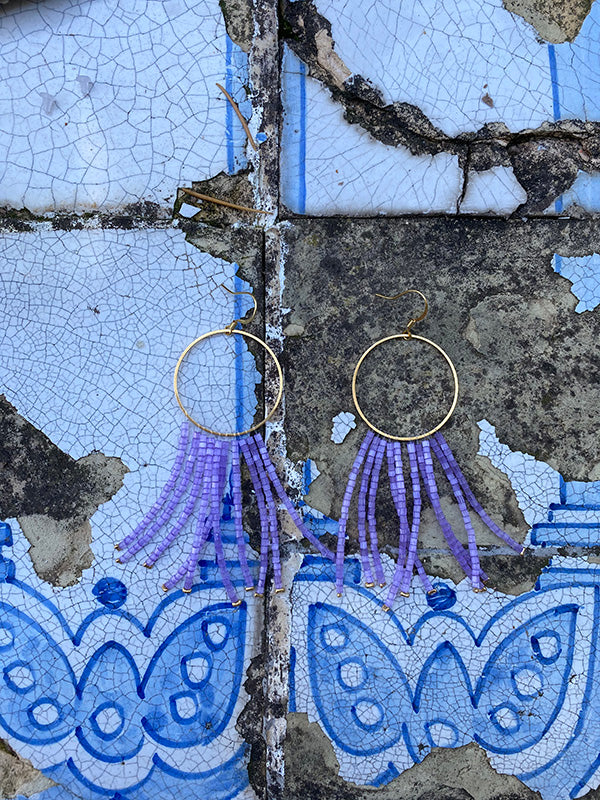 Moon in Jacaranda earrings